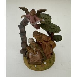Vintage Fontanini Holy Family Nativity Joseph Mary Baby‎ Jesus ITALY Made Angel